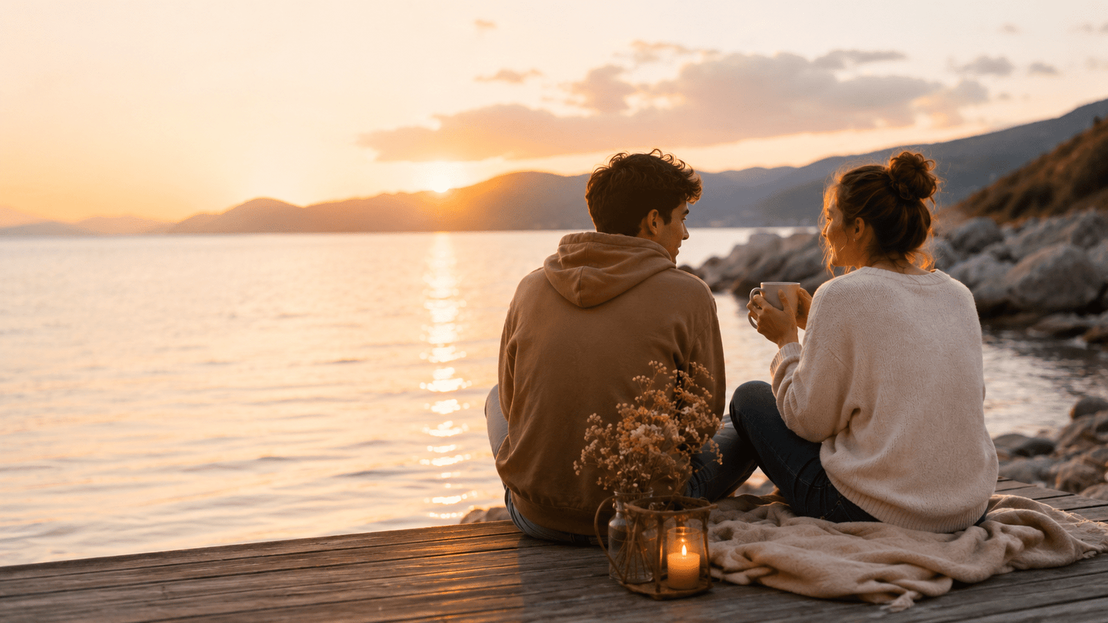 Friends sharing a quiet sunset for Little Things in Friendship by Anthony Coleman